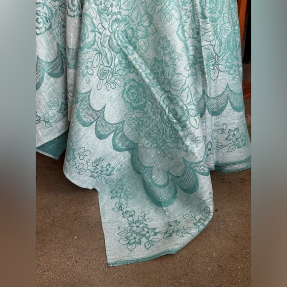 Rare Vintage but new not used European pure linen table cloth square Decor lux - Picture 2 of 15